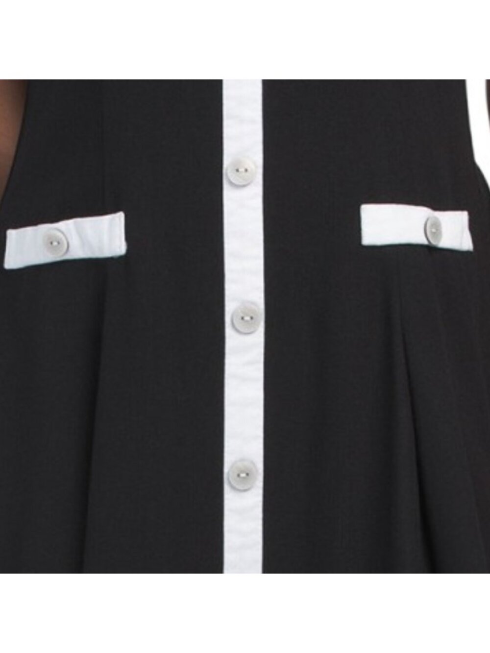 NICOLE MILLER Linen Blend Button Front Two-tone Midi Dress - Picture 4 of 5